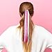Braid Hair Extensions for Girls Valentines Glitter White Hot Pink Ponytail Holder Streamer Elastic Ties for Women Kids Crazy Hair Day DIY, Festival Rave,Breast Cancer Awareness Accessories