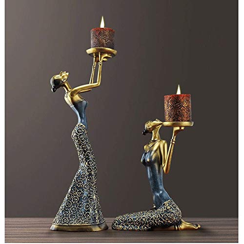 Wjccy Vintage Abstract Lady Candle Holders Statue Sculpture Candlestick Candle Holder Home Decoration Accessories Home Decor #TOP3