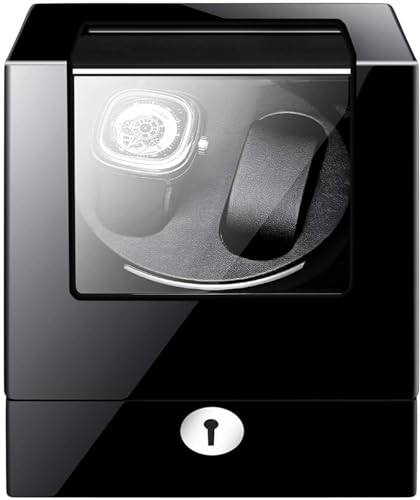 Boîte automatique double pour montre automatique : coffret en bois noir avec batterie