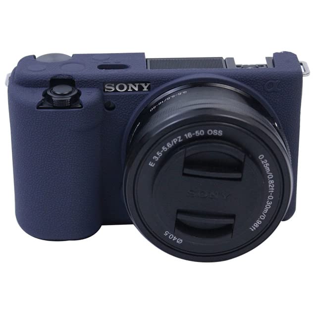 AECAM - Soft Silicone Case Androids ZVE10 Camera Body Protector Camera Bag ßаttеrу Opening Androids ZV-E10 (D-Dark Blue)