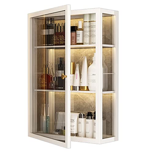 Botiquín de pared de 2 a 4 capas, color blanco, armario de cocina, armario de cocina, sin perforaciones, armario de almacenamiento de cosméticos, diseño de ahorro de espacio (40 x 15 x 60 cm)
