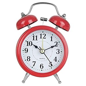 Alarm Clock Retro Twin Bell Metal Desk Retro Metal Luid tabel Analoge Klok Silent met Night Light voor Binnenlandse…