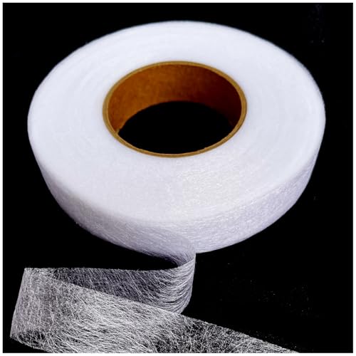 Ailiver Saumband zum Aufbügeln 60 Meter Bügelband Saumband Breite 20mm Saumband zum Aufbügeln Waschfest Nahtband zum Spleißen von Stoffen Hosen Vorhänge Kleidung (White.- 1 Stück)
