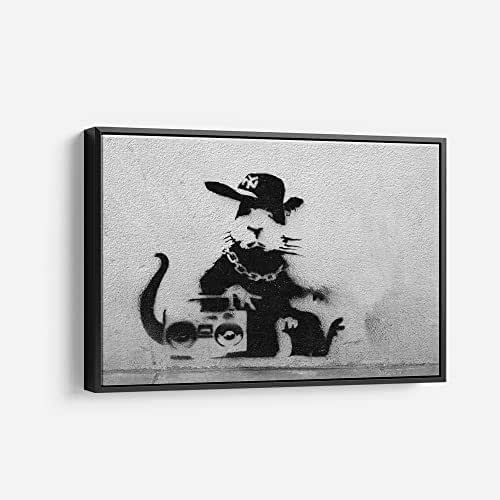 Banksy Rat Rapper Canvas Wall Art Framed Print Gome Decor