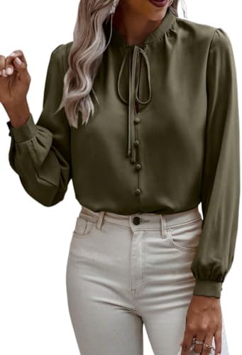 Womens Long Sleeve Blouse Tops Plain Shirt Regular Fit Fall Cloth