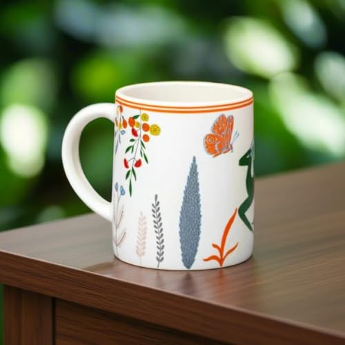 Image of CRAF10 Green Stag Ceramic Tea /Coffee Mug - Single Piece, 330 ML, Elegant & Durable, Office use