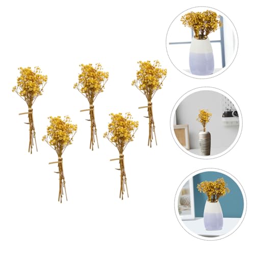 Ramo de 5 flores de Gypsophila secas para decoración miniatura 3
