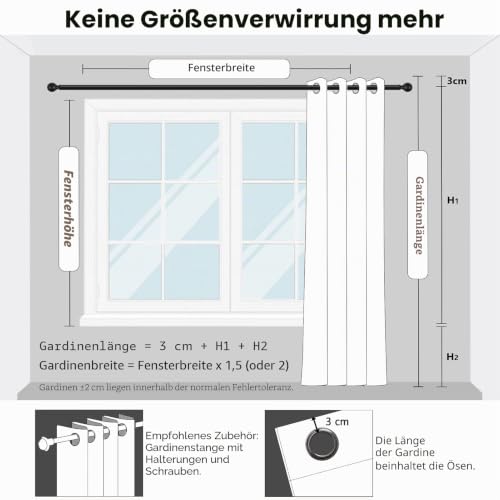 MRTREES Voile Gardinen Vorhang halbtransparent kurz mit Ösen in Leinenoptik Stores Gardinen Schals für Wohnzimmer Schlafzimmer Kinderzimmer… – Ansicht 4