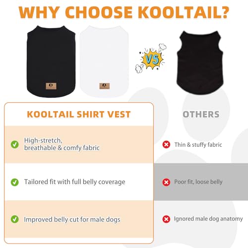T-shirt en coton de qualité pour chien de grande taille blanc et noir Kooltail - 6