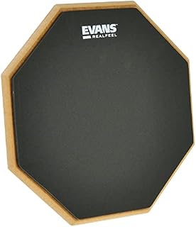 Evans RF12D RealFeel - Drum Practice Pad - Drum Pad - Drummer Practice Pad - Gum Rubber & Neoprene, 2 Sided, 12 Inch, Gray