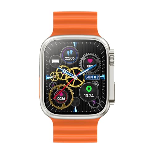 Image of pTron Reflect Pro 1.85 inch Smartwatch, Bluetooth Calling, Full Touch Display 600 NITS, Digital Crown,Metal Frame, 100+ Watch Faces, HR, SpO2, Voice Assist, 5 Days Battery Life, IPX68 Waterproof (Gold)