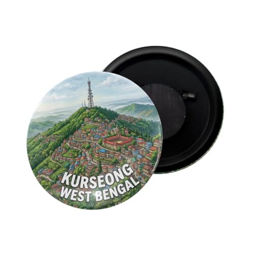 Image of dhcrafts Fridge Magnet Multicolor West Bengal Kurseong West Bengal Glossy Finish Design Pack of 1 (58mm)