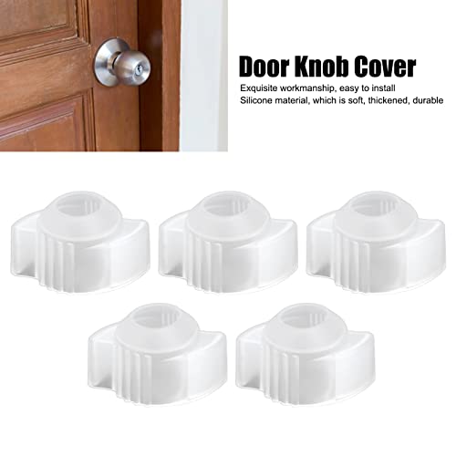 Fafeicy Türknauf-Abdeckungen, 5 Stück, leuchtende, weiche Silikon-Türknauf-Schutzabdeckung, verhindert, dass Türen geöffnet werden, 45 mm / 1,8 Zoll Durchmesser des Produktbodens