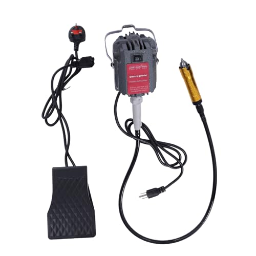 220V 6mm Hanging Flexshaft Mill Jewelry Design&Repair Tools Rotary Tool Flex Shaft Electric Hanging Grinder Carver Multi-Function Metalworking Jewelry Tools Repair Kit, Foot Pedal Control