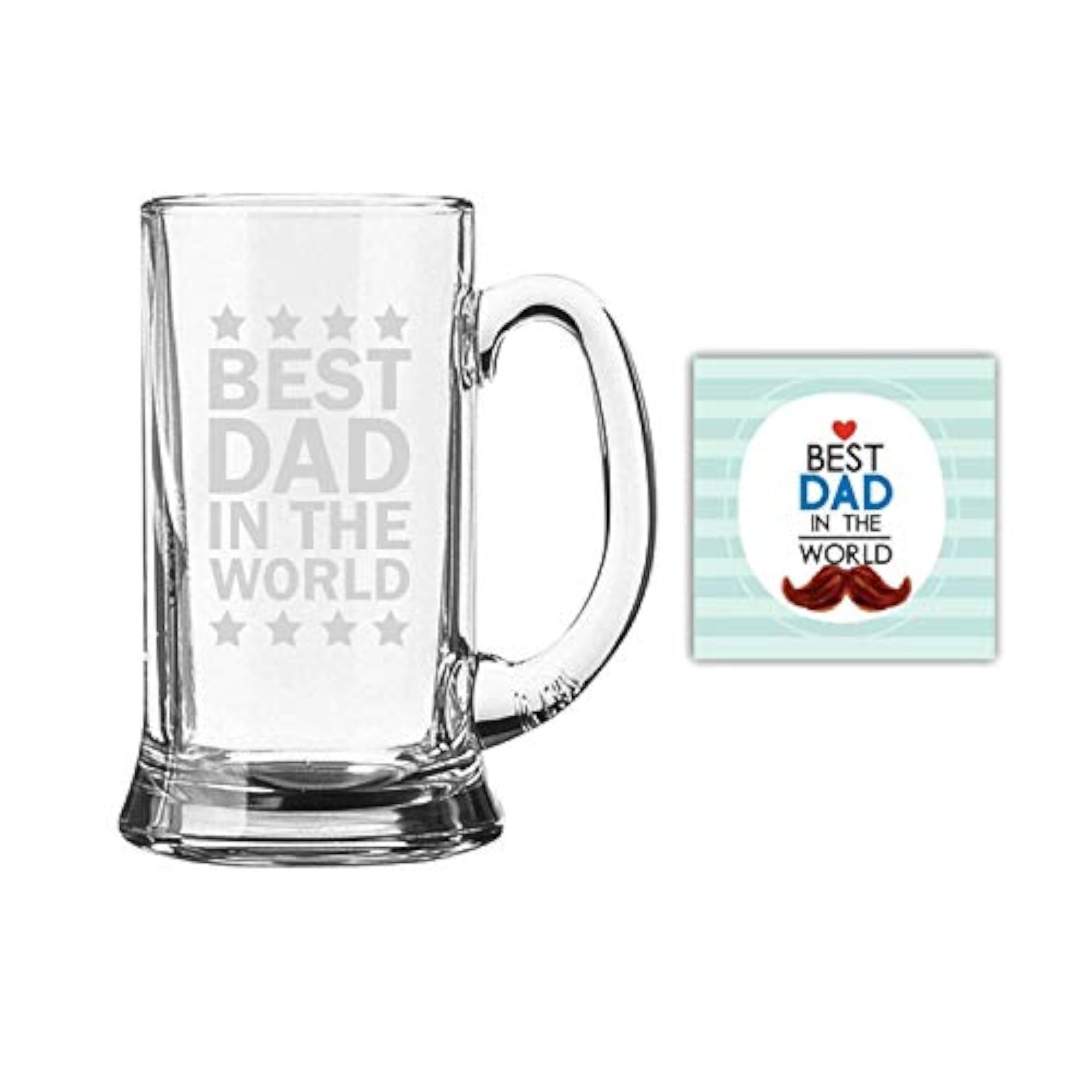 Engraved Beer Mug for Father, Jumbo 580 ml, Gift for Dad