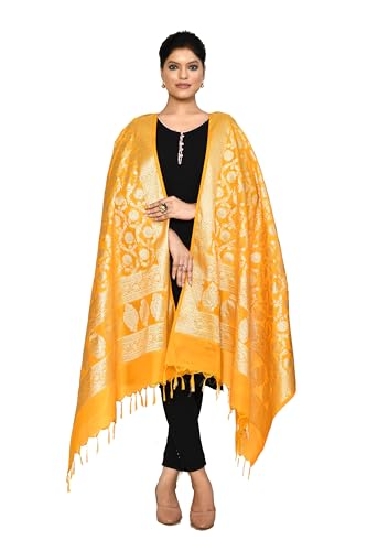 Banarasi Katan Silk Blend Dupatta for Women, Shawl Scarf Wrap Chunni3