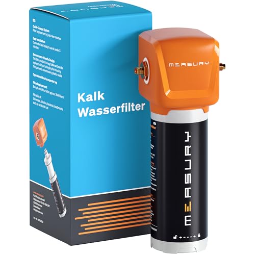 Measury Kalkfilter Untertisch - Wasserentkalker & Wasserfilter Kalk für Wasserleitung Wasserhahn & Küche - Trinkwasserfilter gegen Chlor Sand Rost - 8 L/Min kein 2. Wasserhahn Mineralien bleiben
