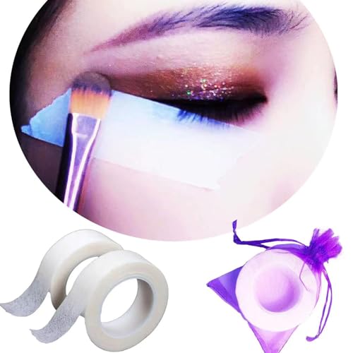 NswfDzk Makeup Tape Beginner Facial Practice Makeup Tape Eye Shadow Eyeliner Styling Tape Eyelash Growth Eyelash Extension Strap Makeup Artist Essentials Makeup Tape 66 Feet Length*2 Circles