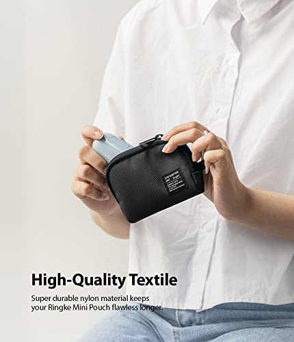 Ringke Mini Pouch [Half-Pocket] Nylon Carrying Pouch Small Bag - Black