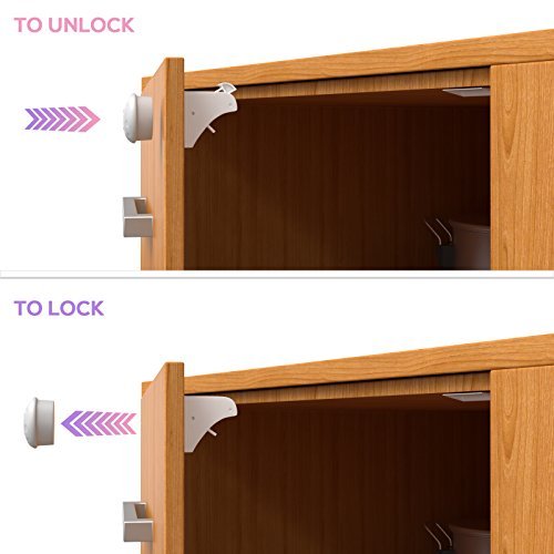 Child Magnetic Safety Locks (8 Locks & 2 Keys) | by INSAFE | Safely Lock Your Cabinets And Drawers| No Drilling - Easy Installation - Authentic 3M Adhesive | 100% Guarantee