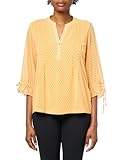 Nautica Women's Mixed Media Foulard Print Pintuck Blouse, Golden Glow Multi, XS