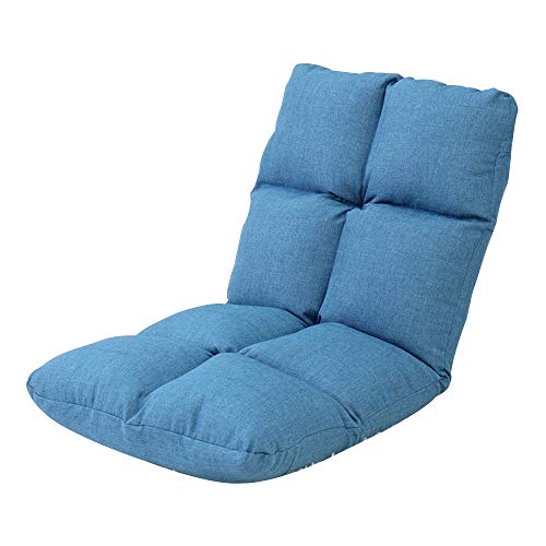 Fauteuil de sol pliable bleu foncé avec dossier réglable à 5 vitesses