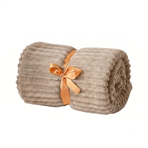 Image of Cotton Bolls Textiles Cozy Plush AC Blanket for Double Bed, Lightweight All Season Blanket, Ultra Soft Blanket for AC Room, Mild Winter, Can Be Used as Bedsheet in Winter, 90x90 Inches, Pencil Beige