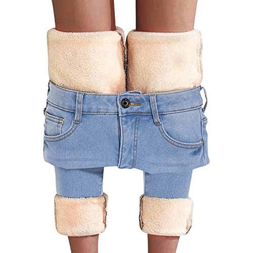 Skirt BL Women's Fleece Lined Jeans Thermal Flannel Lined Jeans