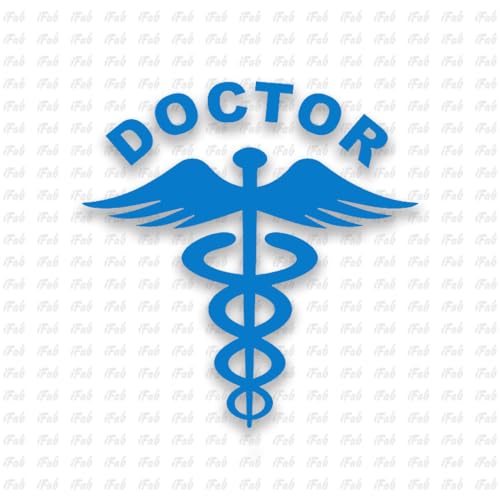 Image of Doctor Stickers for Car - Doctor Logo Reflector Decal Sticker for Cars, Waterproof Stickers, Size 10 x 9.5cm (Pack of 2) (Blue)