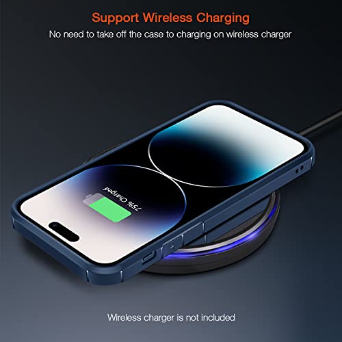 Coque iPhone 14 Pro Max TENDLIN transparente et silicone bleu antichoc - 9