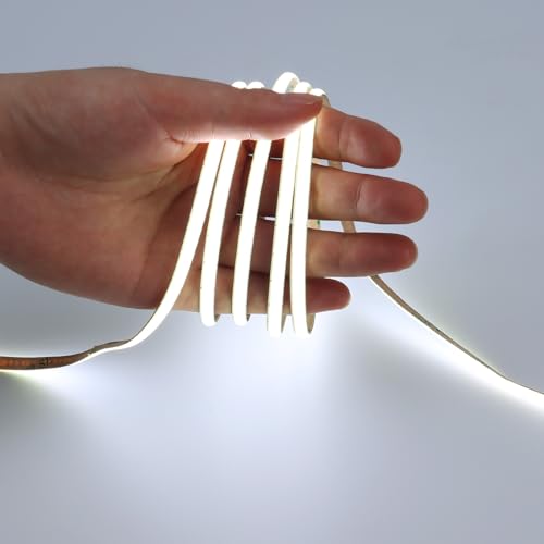Image of GOMING 5V COB USB LED Strip Light Cool White 6000K 5mm Width USB Powered 13.12ft /4M 400LEDs /M Flexible High Brightness IP20 Not Waterproof LED Tape Lights for DIY Decoration Lighting(2pcs x 6.6ft)