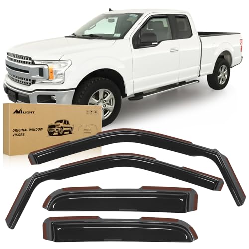 Image of Nilight in Channel Rain Guards for Ford F150 Raptor 2015-2020 Super Cab