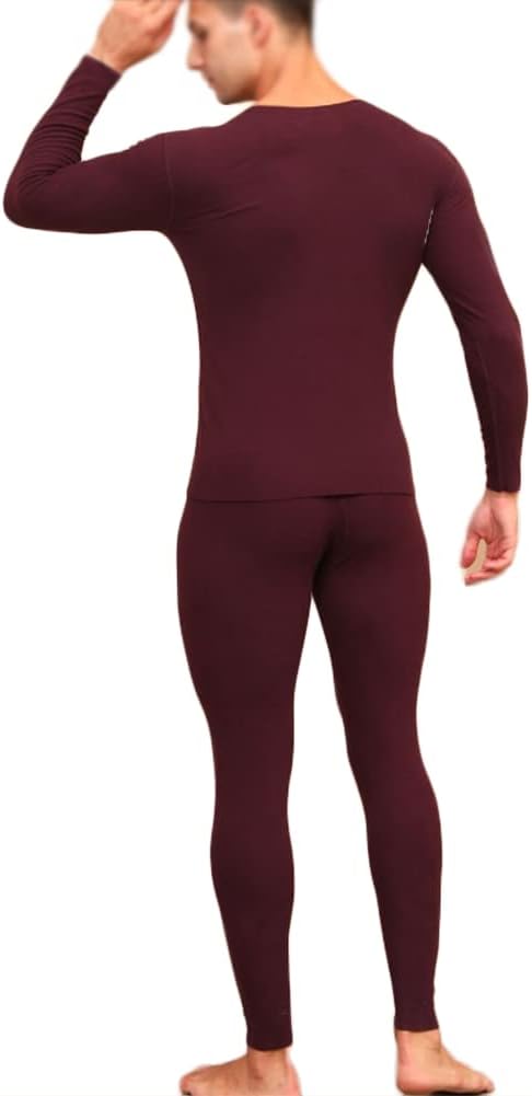 HSQSMWJ Mens Thermal Underwear Set Fleece Lined Base Layer Winter Hunting Gear Sport Top & Bottom Ultra Soft Long Johns