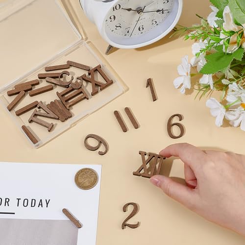 BENECREAT 2 Stile Uhrziffern Kit 2 Satz Uhrenersatznummern Einschließlich Arabischer Und Römischer Zahlen Reparaturzubehör Für DIY Digitaluhr Heimkunstdekor