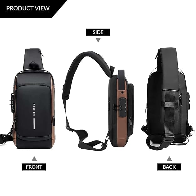 RUJVE Waterproof Unisex Sling Bag Anti Theft | USB Charging Port Shoulder Backpack with Multifunctional Use for Travel, Hiking, Camping, Daily Out | Crossbody Chest Bags Pack of - 1 7 417jMfMZYUL