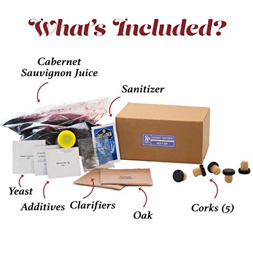 Image of Craft A Brew - Cabernet Sauvignon Wine Recipe Kit - 1 Gallon - Ingredients for Home Brewing Wine - Wine Making Ingredients and Supplies