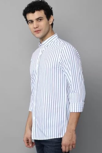 Image of U TURN Men's Casual Printed Striped Stylish Formal Shirt for Men | Cotton Mix 220 GSM