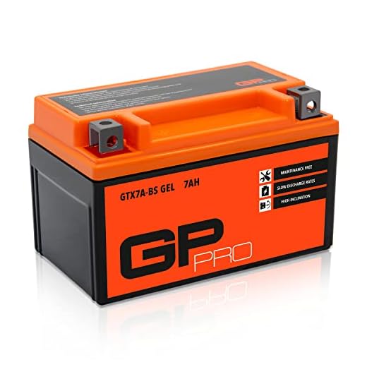 GP-PRO GTX7A-BS - Batería de arranque para scooter y motos, 12V, 7Ah, parecido a YTX7A-BS / 50615, sin necesidad de mantenimiento