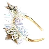 Gatuida Stern Haarreif mit Pentagramm Festlicher Kopfschmuck für Damen und Teenager Weich Leicht Tragbar Silvester und Weihnachtsfeier Haarschmuck Party Accessoire