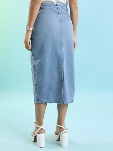 Image of Tokyo Talkies Women's Straight Fit Straight Skirts| Mid-Rise| Women Skirt | Skirt for Women