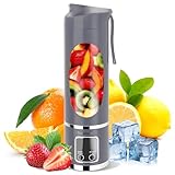 EasySpeed Portátil Batidora,450 ml Mini Licuadora Personal,1200 mAh Eléctric Tipo C por USB, 10 Cuchillas de Acero Inoxidable,3 Ajustes de velocidad,Para Viajes y Uso en La Oficina(Azul)