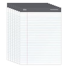 لوحة قانونية احترافية من Office Depot، مقاس 8 1/2 بوصة x 11 3/4 بوصة، مسطرة قانونية، 50 ورقة لكل لوحة، بيضاء، عبوة من 8 لوحات، 99528 غلاف غير معروف
