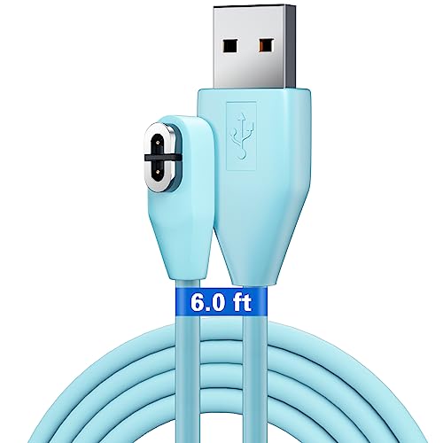 Image of Charging Cable for AfterShokz Aeropex AS800 & Shokz OpenRun Pro & OpenRun & OpenRun Mini & OpenComm, Magnetic USB Charger Cord for AfterShokz Aeropex Bone Conduction Headphones (USB(6 ft), Blue)
