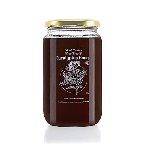 NIYAMAYA Eucalyptus Honey 1 kg | 100% Pure Honey Unprocessed Natural Honey in Fresh Raw Eucalyptus Honey No Sugar Added No Adulteration