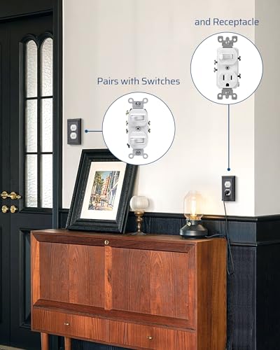 DEWENWILS 4 Pack Black Metal Outlet Covers, 4.88"×3.13" Electric Covers for Outlets, Kitchen Wall Plates, Electric Cover Plates for Outlets