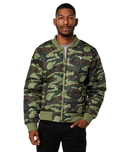 Image of U.S. Polo Assn. Quilted Bomber Jacket Army Green