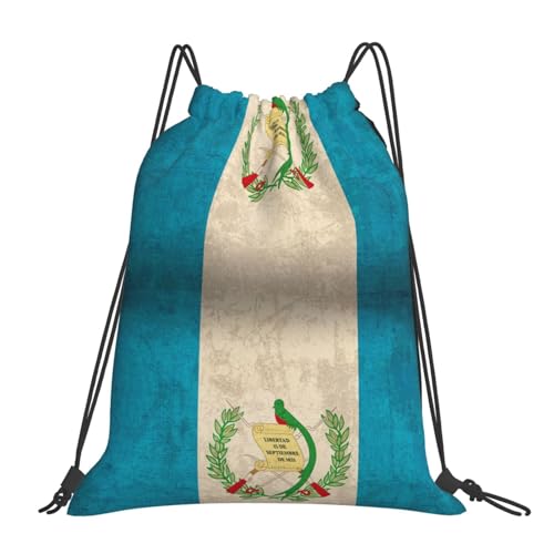 Men Women Guatemala Flag Proud Guatemalan Vintage Gym Drawstring Backpack String Sackpack Bag