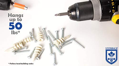 image for Steinbach Drywall Anchors with Steel Drywall Screws | Kit 40 pcs - Pla
