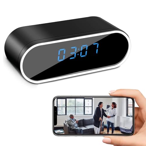 braosusner WiFi Hidden Camera Clock Wireless Spy Camera HD 1080P Security with Night Vison and Motion Detection for Home/Office No Audio