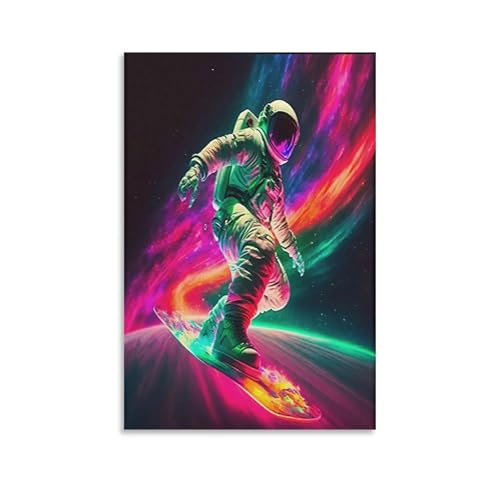 Astronaute murale surf dans l'espace tableau impression grand format